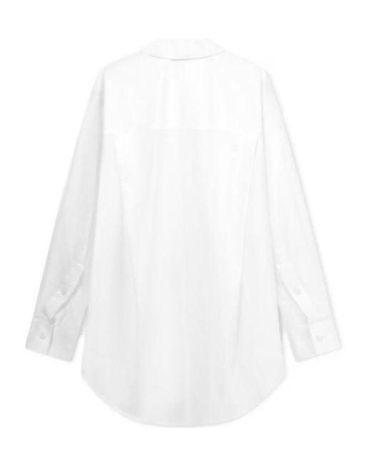 Emporio Armani White Cotton Poplin Shirt With A Pointed Collar And Long Sleeves