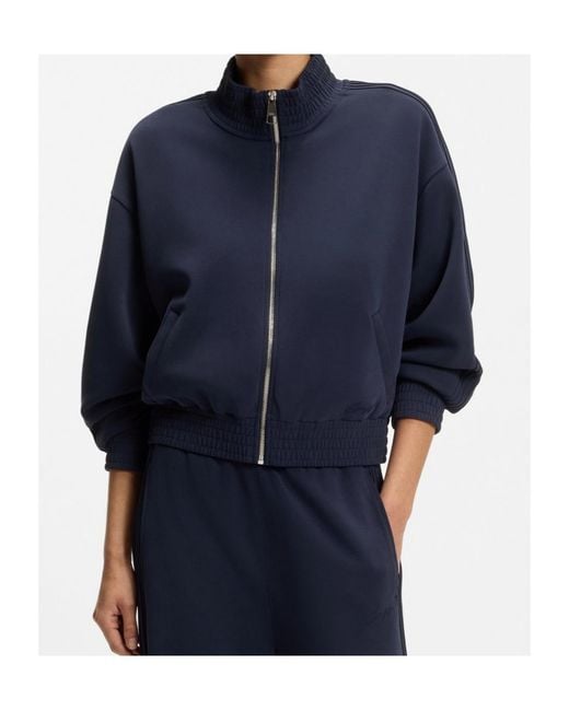 Boss Blue Relaxed-Fit Sweatshirt With Piping Details