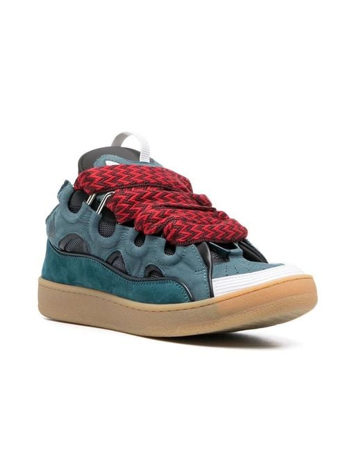 Lanvin Blue Curb Lace-Up Sneakers for men