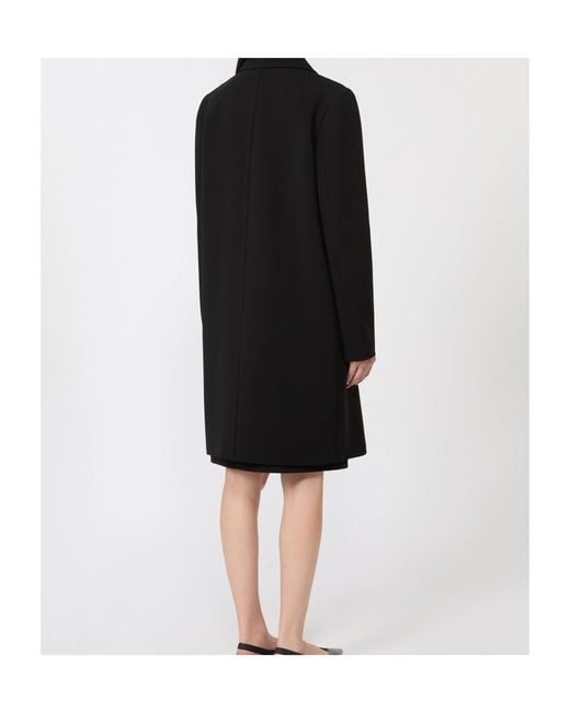 Max Mara Black Tailored Knee-Length Coat