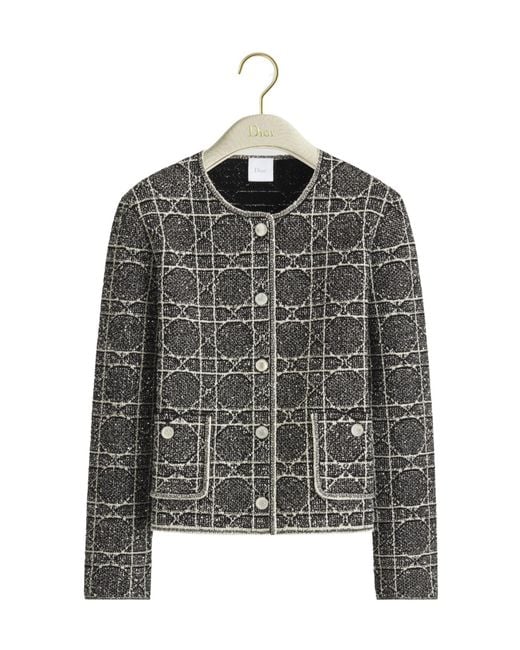Dior Black Macrocannage Cropped Jacket