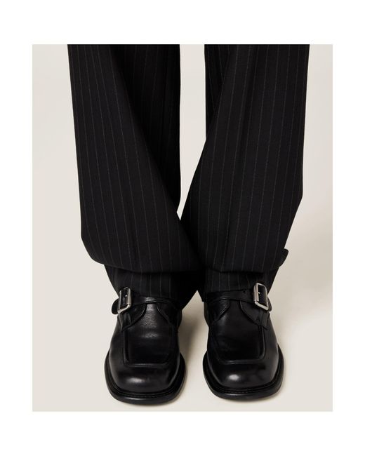 Miu Miu Black Pinstripe Pants