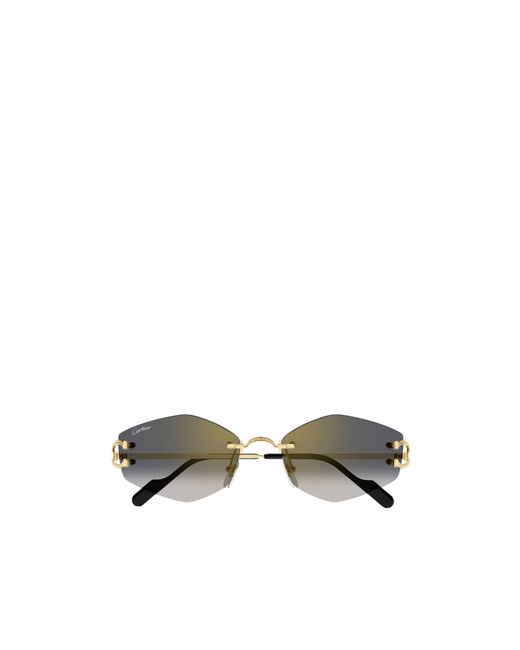 Cartier Black Rimless Irregular Sunglasses for men