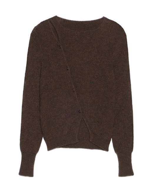 Jacquemus Brown La Pau Cut-Out Long-Sleeved Cardigan