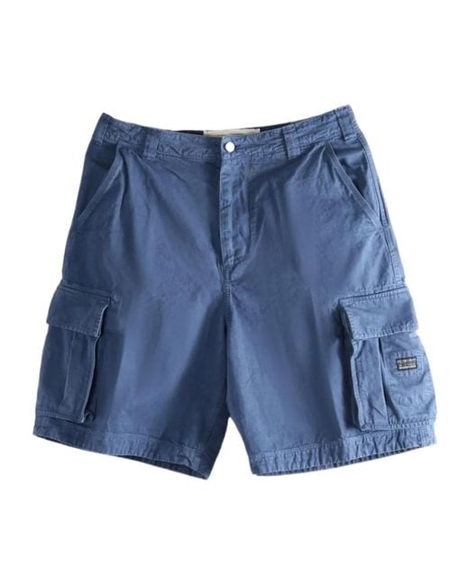 ERL Blue Belt-Loop Pocket Shorts for men