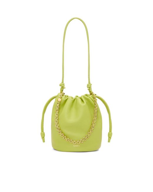 Loewe Yellow Chain Strap Bucket Shoulder Bag