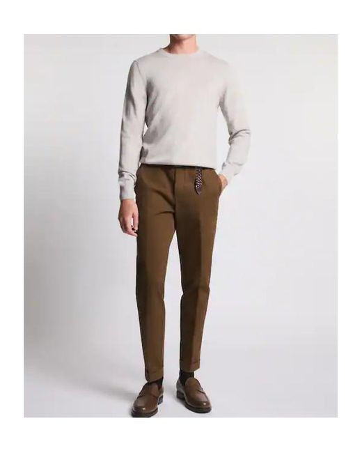 Fay White Round Neck Wool Jumper for men