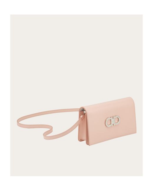 Ferragamo Pink Double Gancini Mini Shoulder Bag