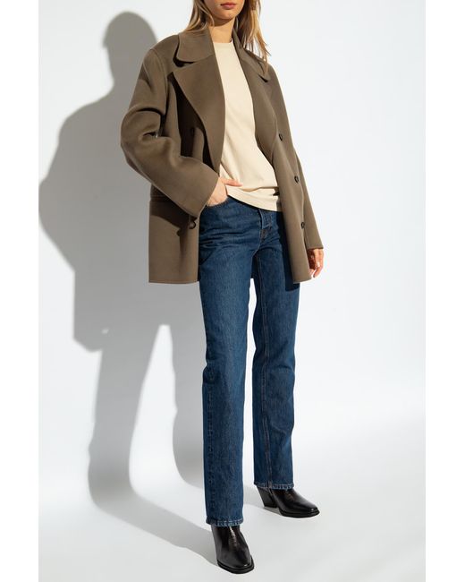 Totême  Blue Totême Classic Cut Logo Patch Jeans