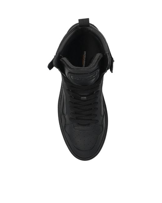 DSquared² Black X Ducati Lace-Up Mid-Top Sneakers for men