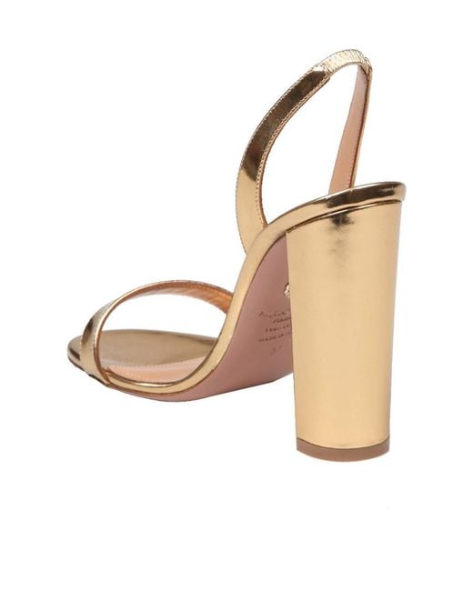 Aquazzura Metallic Open Toe Heeled Sandals