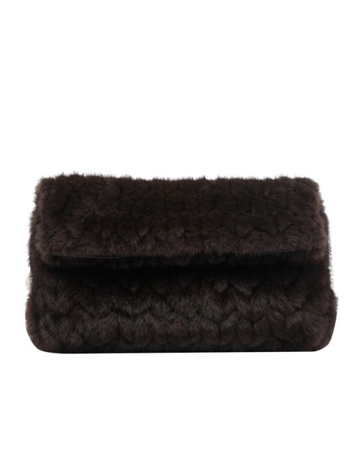 Liu Jo Black Faux Fur Clutch Bag