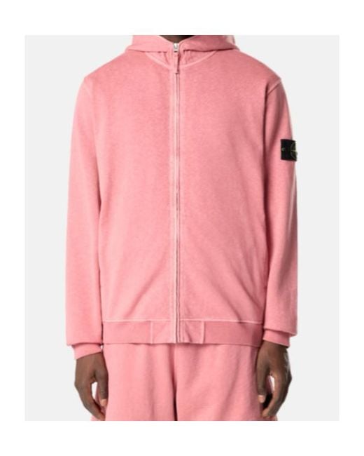 Stone Island Pink 6100032 Malfilé Fleece 'Old' Effect for men