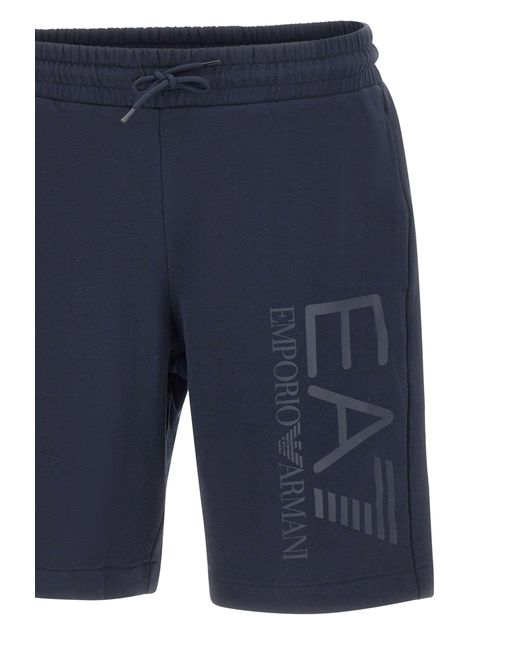 EA7 Blue Core Identity Logo Shorts for men