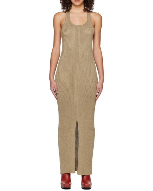 Stella McCartney Natural Sleeveless Knit Midi Dress