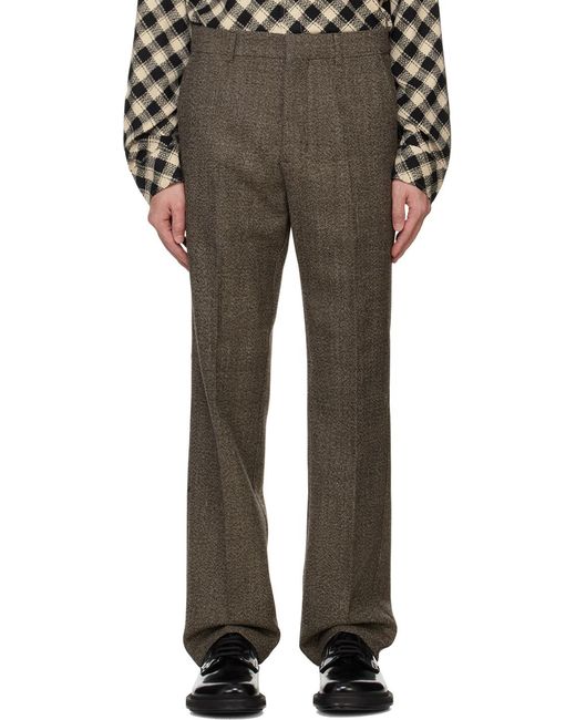 AMI Gray Straight-Leg Tailored Trousers for men