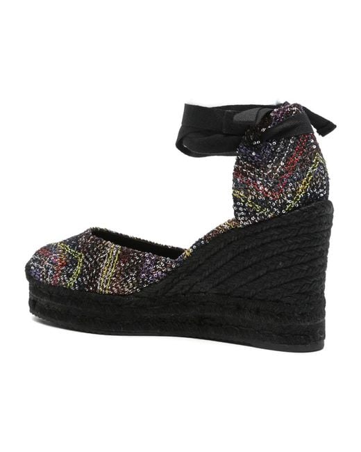 Missoni Black Sequin-Embellished Heeled Espadrilles