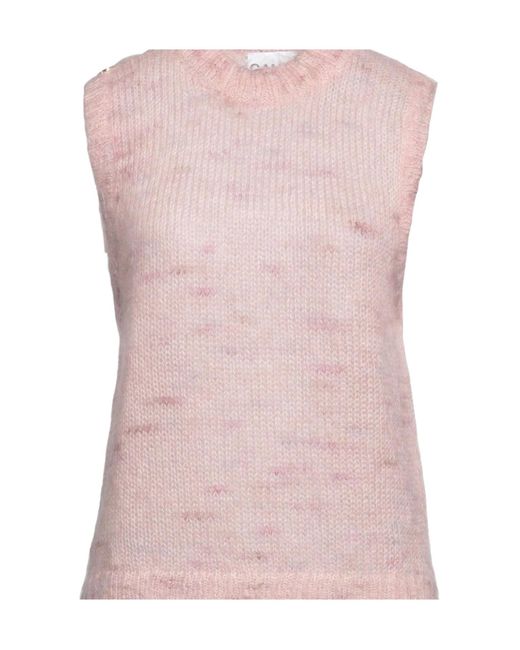 Ganni Pink Fashion Solid Color Sleeveless Knit Tank Top
