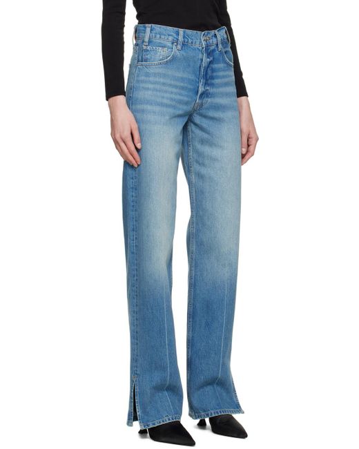 Anine Bing Blue Gavin Mid-Rise Boyfriend Jeans