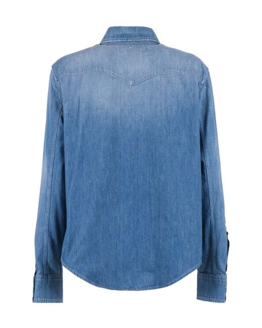 Dondup Blue Western Denim Shirt