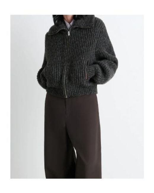Lemaire Black Zip-Up Knitted Cardigan