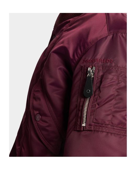 DSquared² Red Aviator Wash 80's Kiodo Bomber