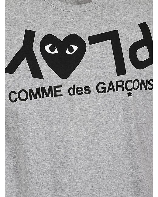 Comme des Garçons Gray Logo Cotton T-Shirt for men