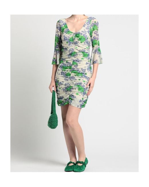 Ganni Green Floral Pattern Dress