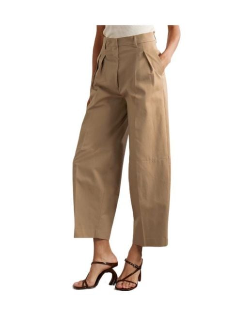 Altuzarra Natural Pleated Cotton-Twill Barrel-Leg Pants