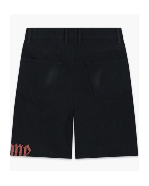 we11done Black Logo-Print Bermuda Shorts for men