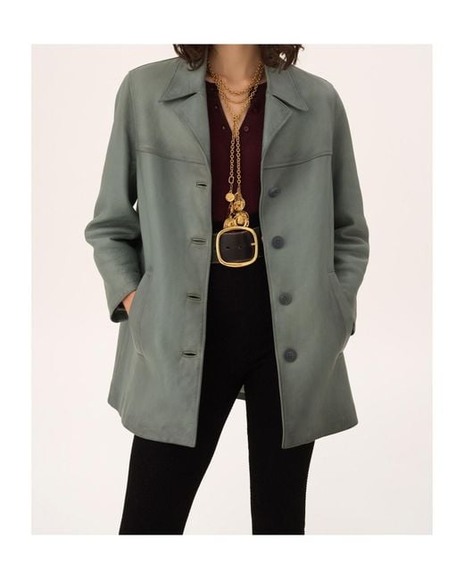 Chloé Blue Chloé Single-Breasted Long Jacket