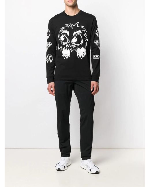 McQ Alexander McQueen Black Monster Pattern Printed Hoodie for men