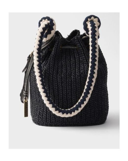 Prada Black Crochet Mini Bucket Bag