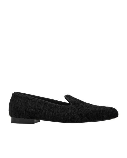 Totême Black Totême Shearling-Lined Penny Flat Shoes