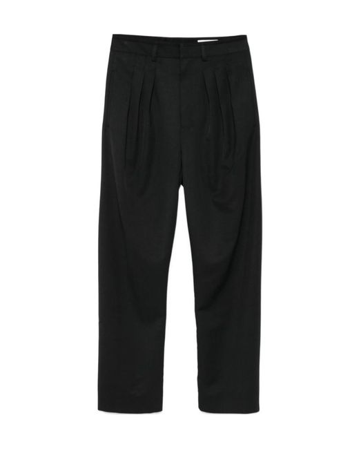 Lemaire Black Pleated Tailored Pants