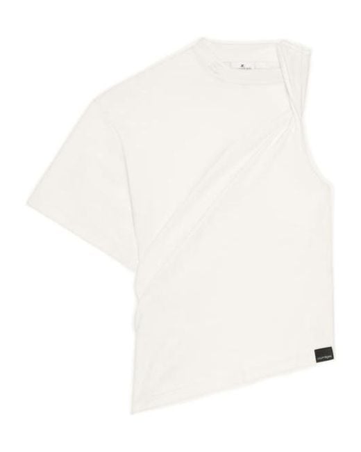 Courreges White Courrèges Twisted Asymmetric T-Shirt