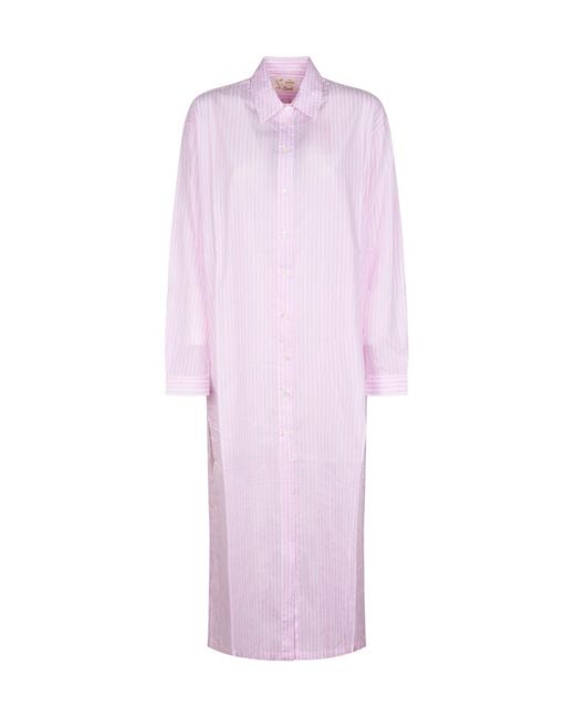 Mc2 Saint Barth Pink Adeline Striped Long Shirt
