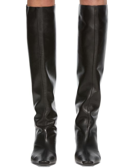Khaite Black Davis Knee-High Boots