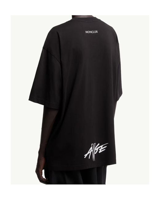 Moncler Black X Asap Rocky Logo Patch Crewneck T-Shirt for men