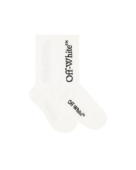 Off-White c/o Virgil Abloh White Logo Detailed Knitted Socks