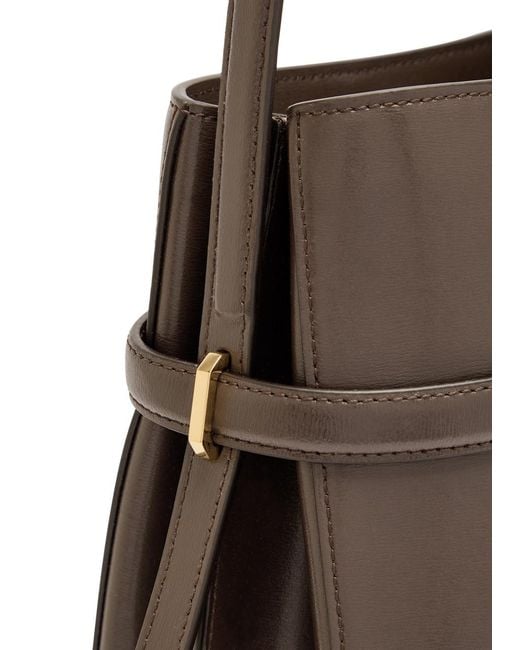 Totême Brown Leather Bucket Bag