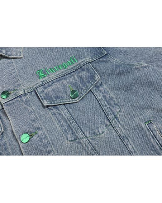 LIU REGALI Blue Logo Denim Jacket for men