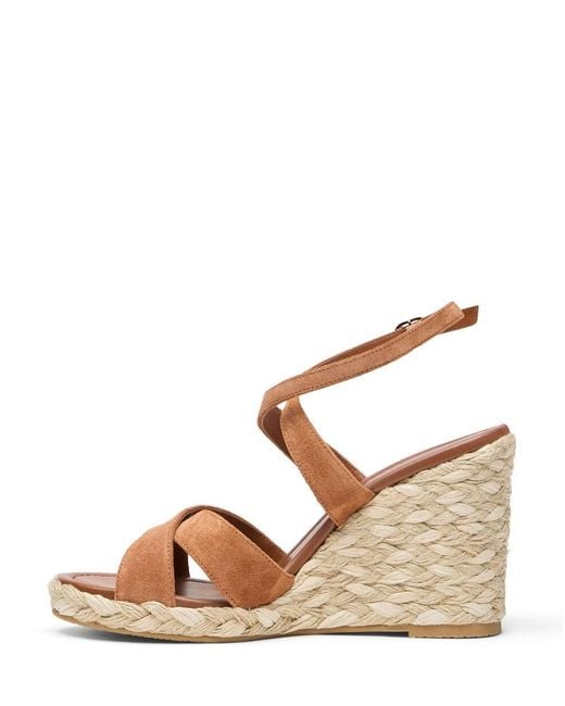 Stuart Weitzman Metallic Open-Toe Wedge Sandals