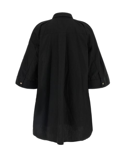 Sacai Black Wide Sleeved Chemisier Dress