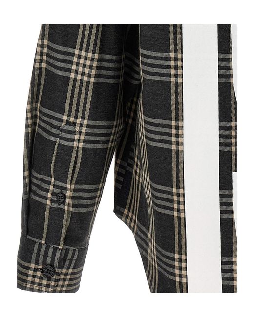 1989 STUDIO Gray Plaid Long-Sleeved Shirt for men