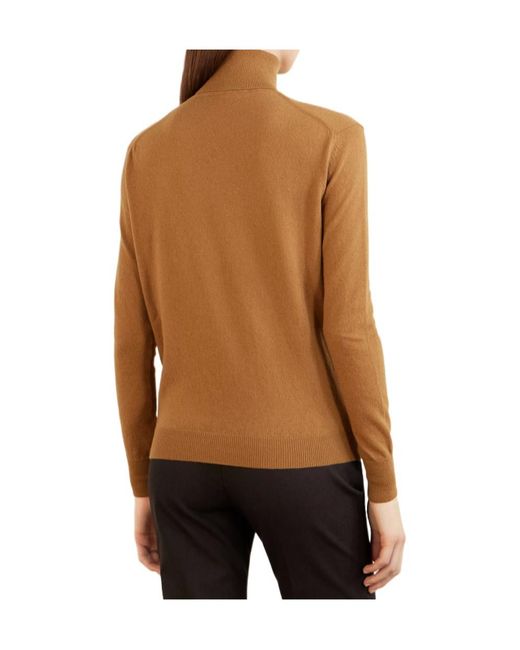 Jil Sander Brown Turtleneck Sweater