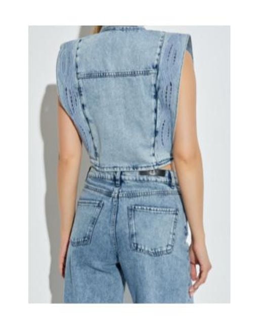 IRO Blue Rosye Broderie-Anglaise Denim Jacket