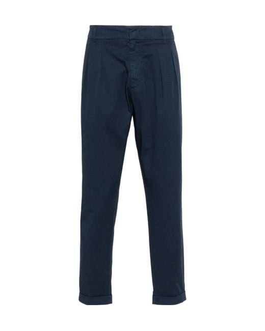 Dondup Blue Belt-Lined Casual Pants for men