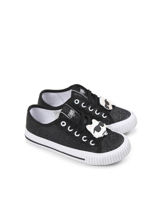 Karl Lagerfeld Black Logo-Print Sneakers