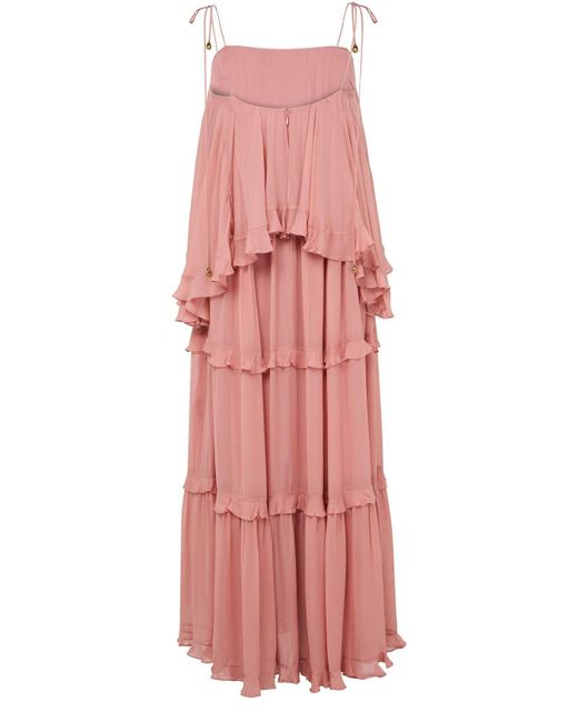 Zimmermann Pink Luna Ruffled Dress